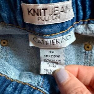 Catherines Light Blue Knit Jeans